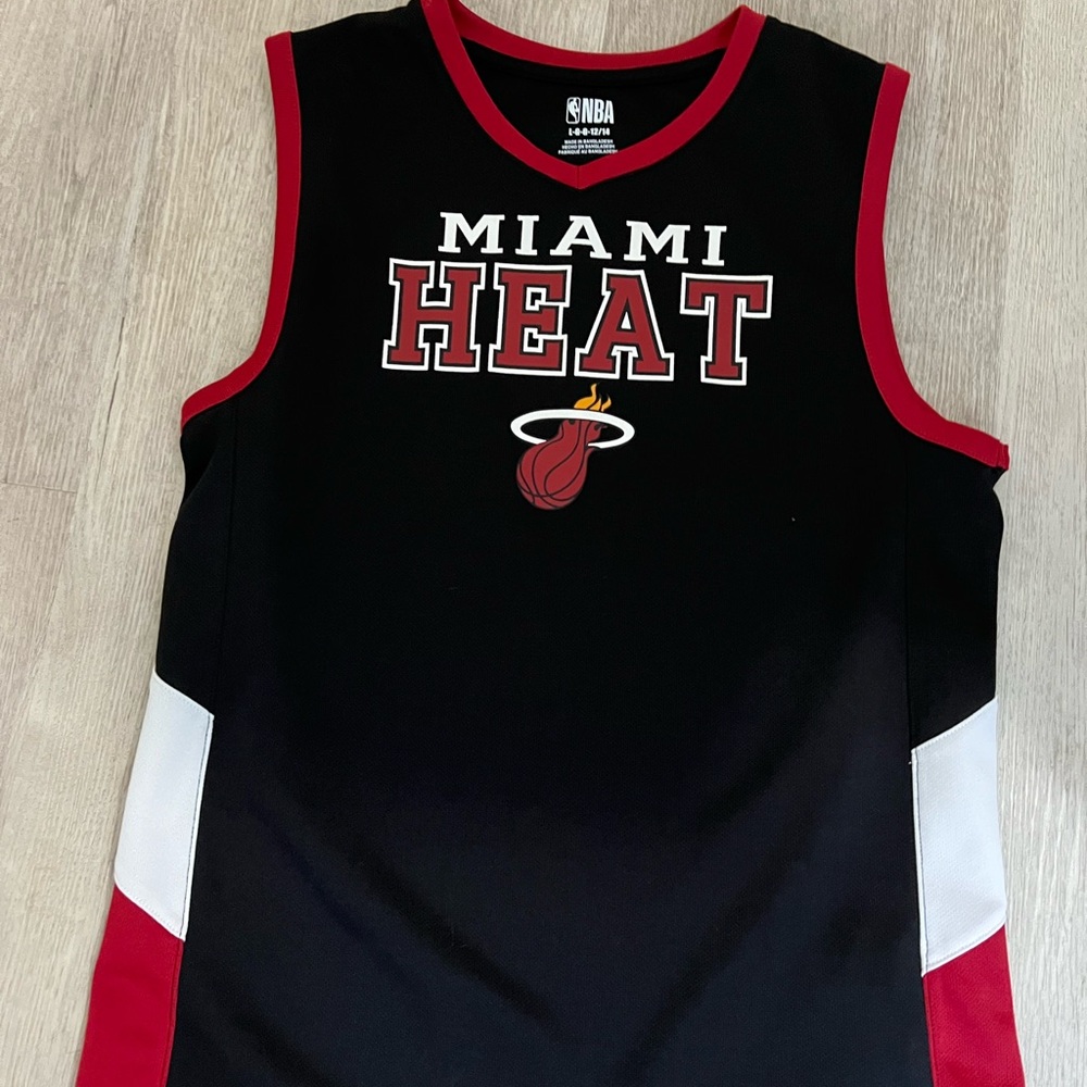 NBA Miami Heat Black Jersey with Red Trim